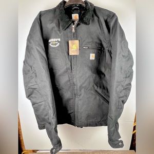 Carhartt Men’s Size 2XL Tall Duck Detroit Blanket Lined Jacket Black Work Jacket